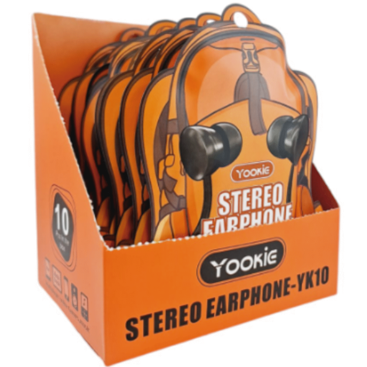 Auriculares Cable In Ear Multicolor Exhibidor Mochila Yookie