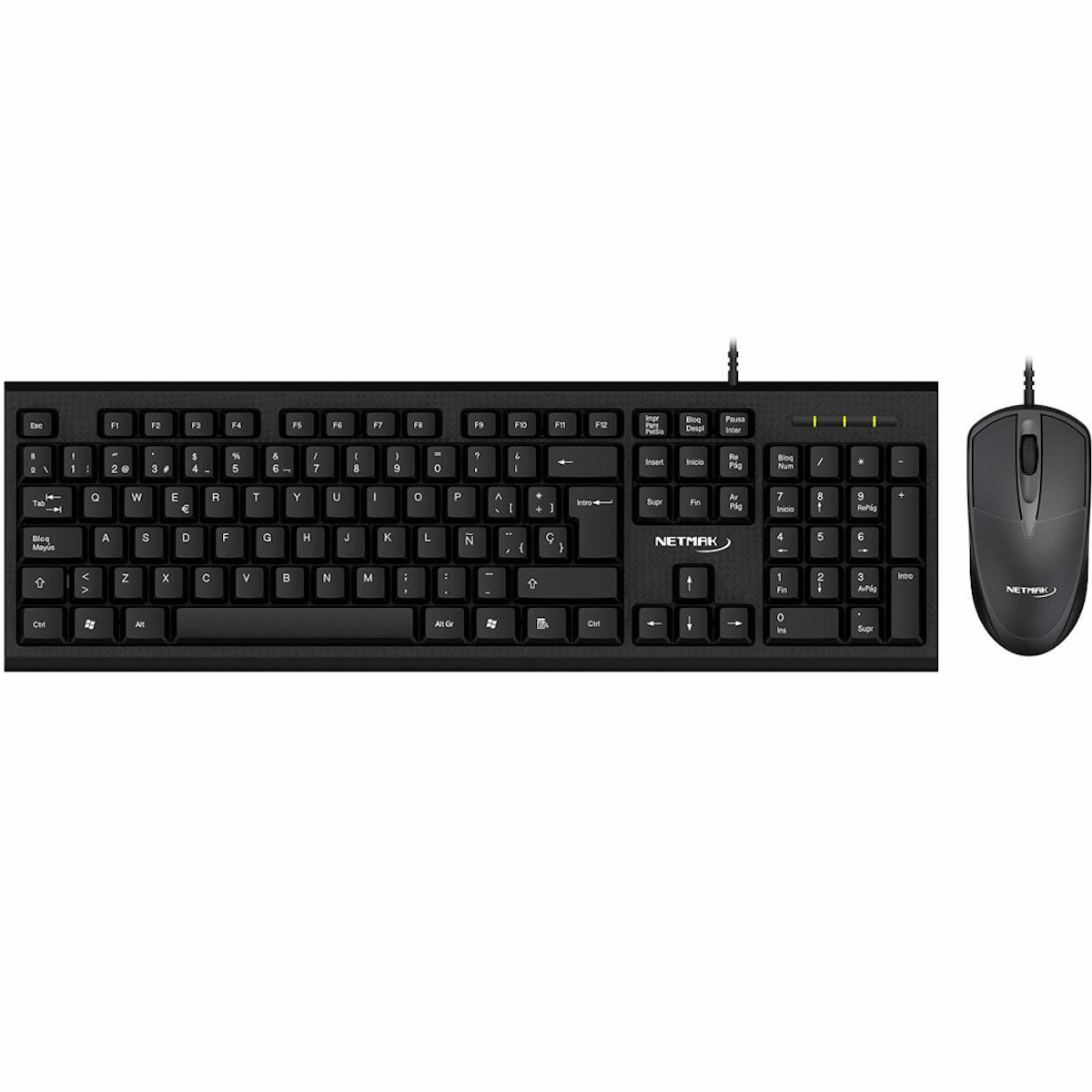 Kit Teclado Mouse USB Español Negro KB-340 Netmak