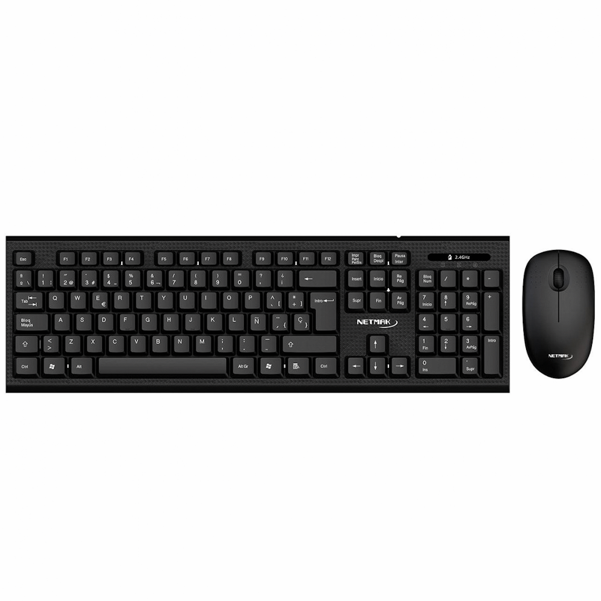 Kit Teclado Mouse Inalambrico Español Negro NM-KB760 Netmak