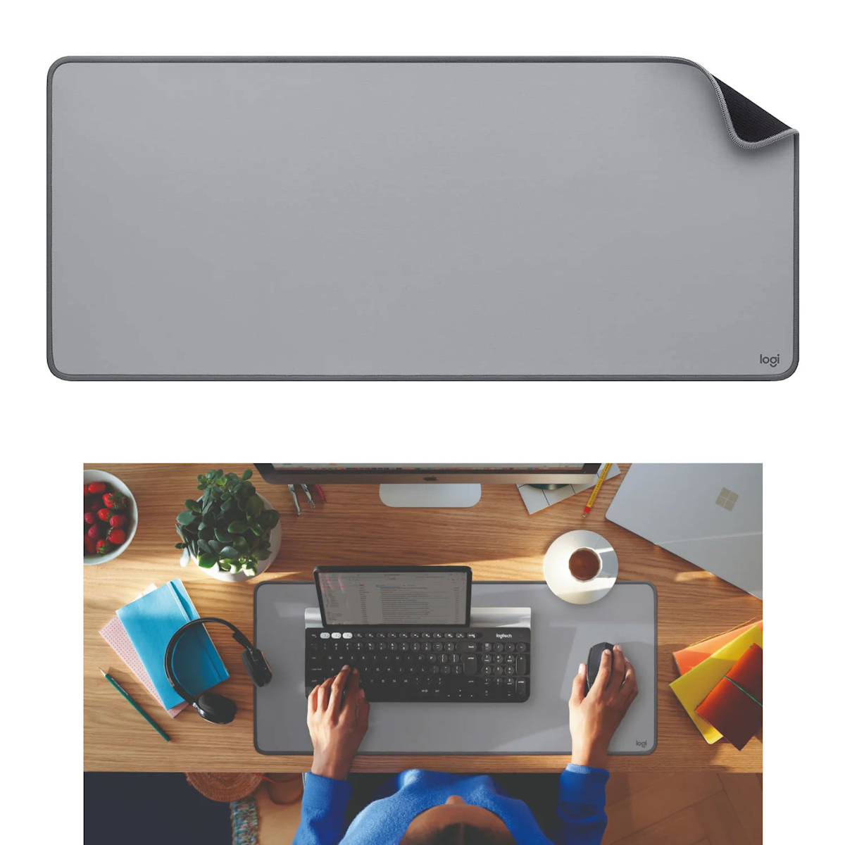 MousePad Studio DESK MAT 700mm x 300mm Gris Logitech