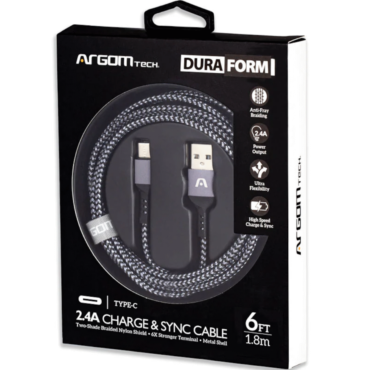 Cable USB C a USB 2.0 1.8m Trenzado Argomtech