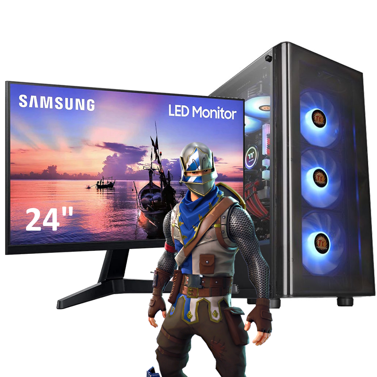 Computadora Ryzen 3 - 8Gb RGB - Ssd 240Gb - Thermaltake V200 - Monitor Gamer 24