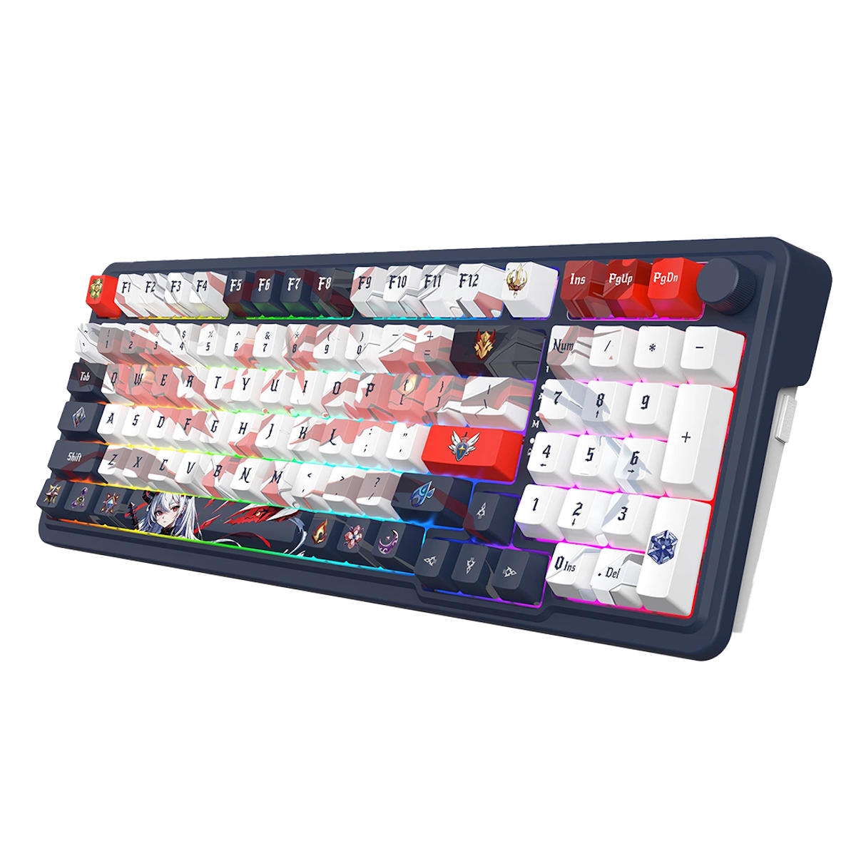 Teclado Mecanico Gamer Cable/Inalambrico RGB Eisa Anime Switch Rojo Redragon