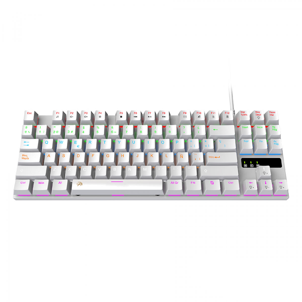 Teclado Mecanico Gamer NM-SKILL-W Blanco Retroiluminado Español Netmak