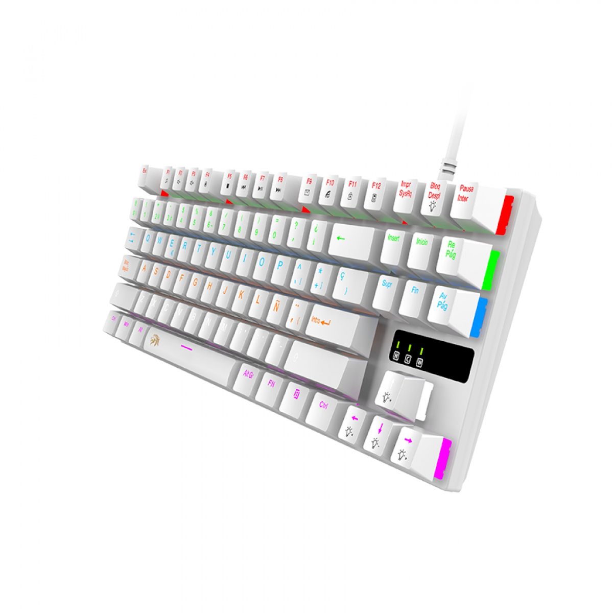 Teclado Mecanico Gamer NM-SKILL-W Blanco Retroiluminado Español Netmak