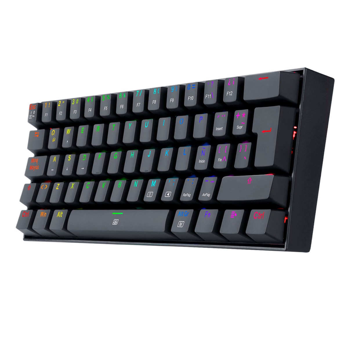 Teclado Mecanico Gamer RGB Dragonborn Negro Switch Rojo Español Redragon