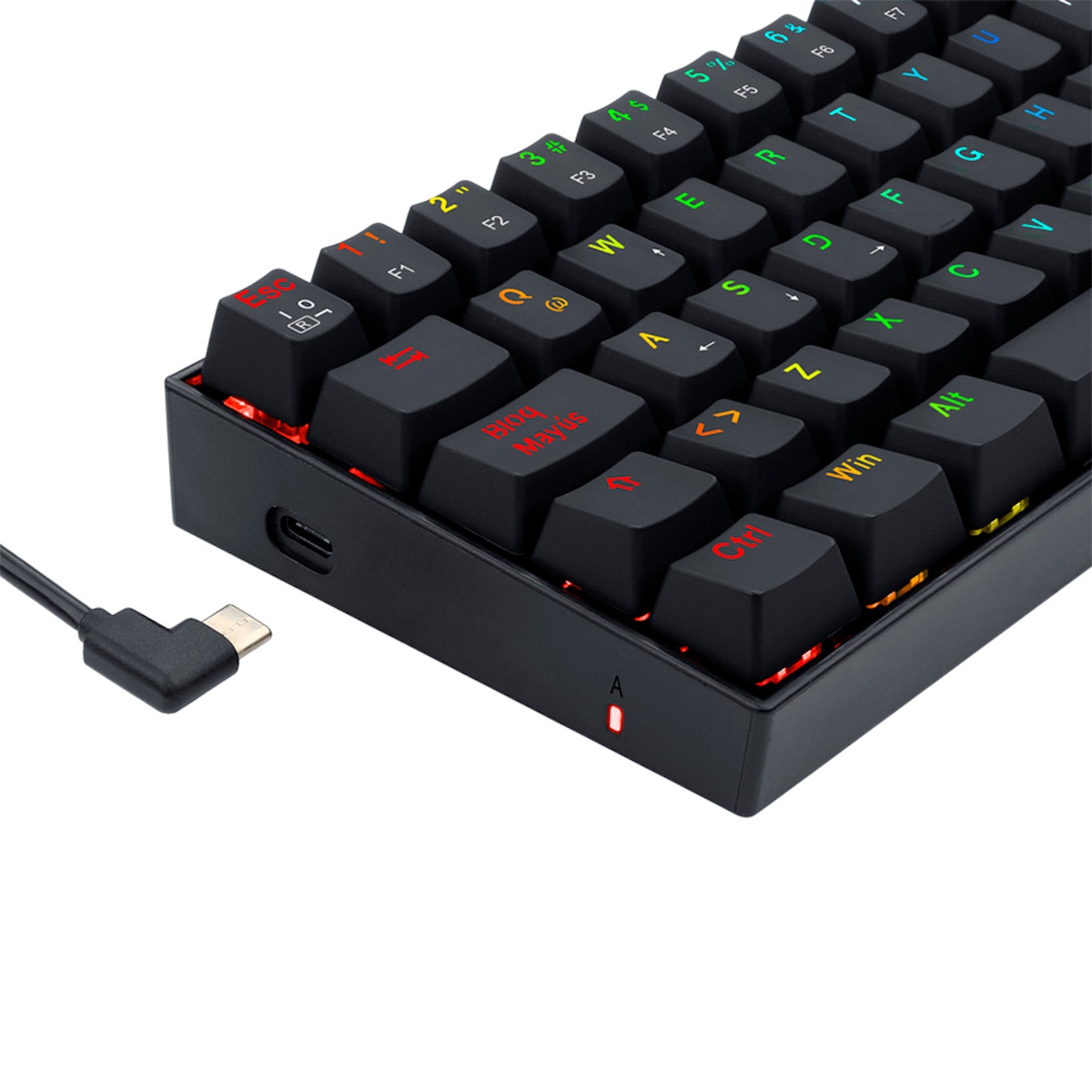 Teclado Mecanico Gamer RGB Dragonborn Negro Switch Rojo Español Redragon