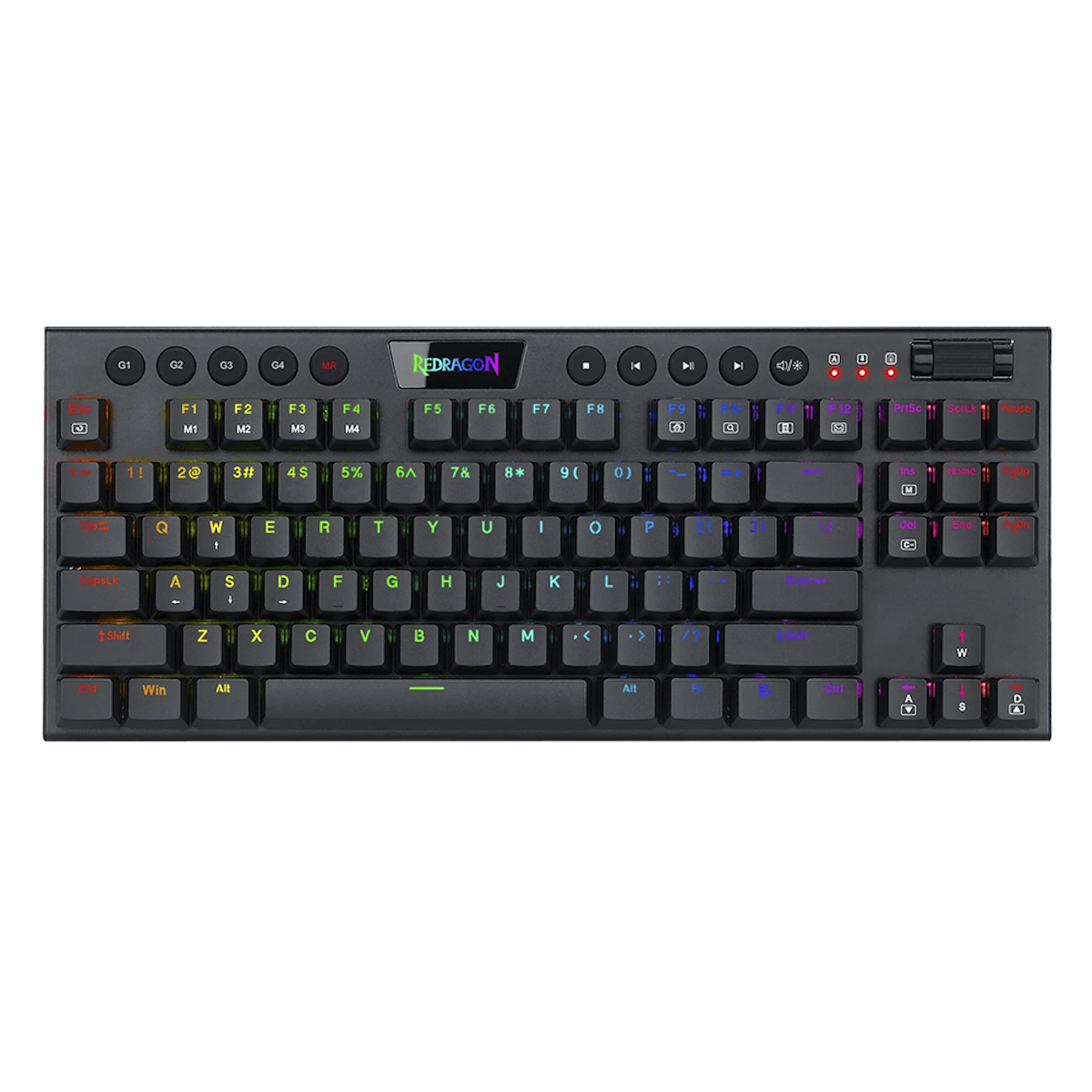 Teclado Mecanico Gamer RGB Horus TKL Negro Switch Rojo Español Redragon