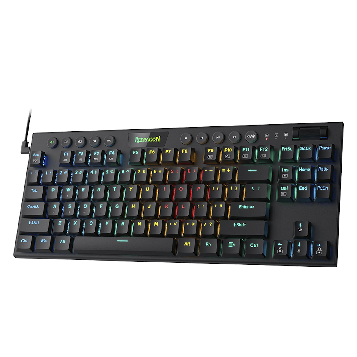 Teclado Mecanico Gamer RGB Horus TKL Negro Switch Rojo Español Redragon