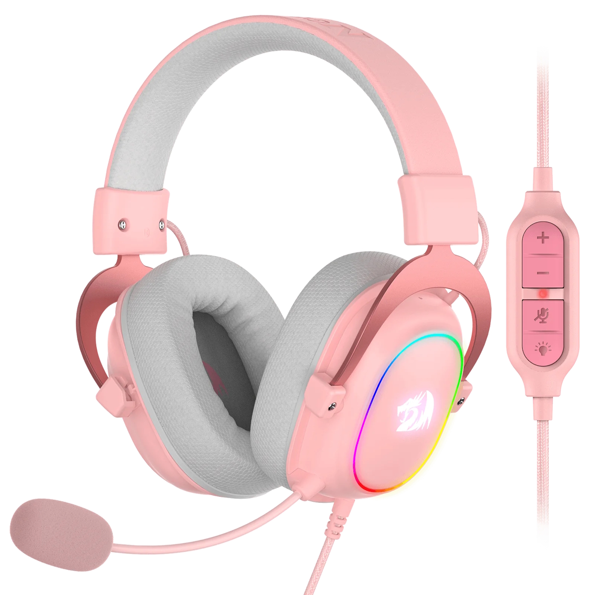 Auriculares Gamer Cable Vincha Zeus X H510 7.1 RGB Rosa Redragon
