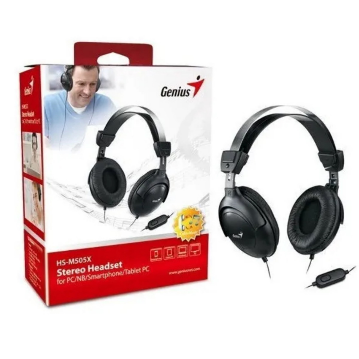 Auriculares Cable Vincha Hs-m505x Negro Genius