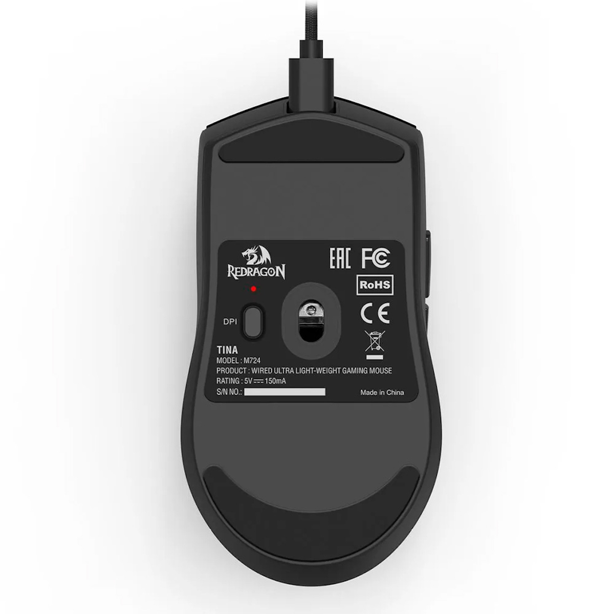 Mouse Gamer King M724 12400 DPI Negro Redragon