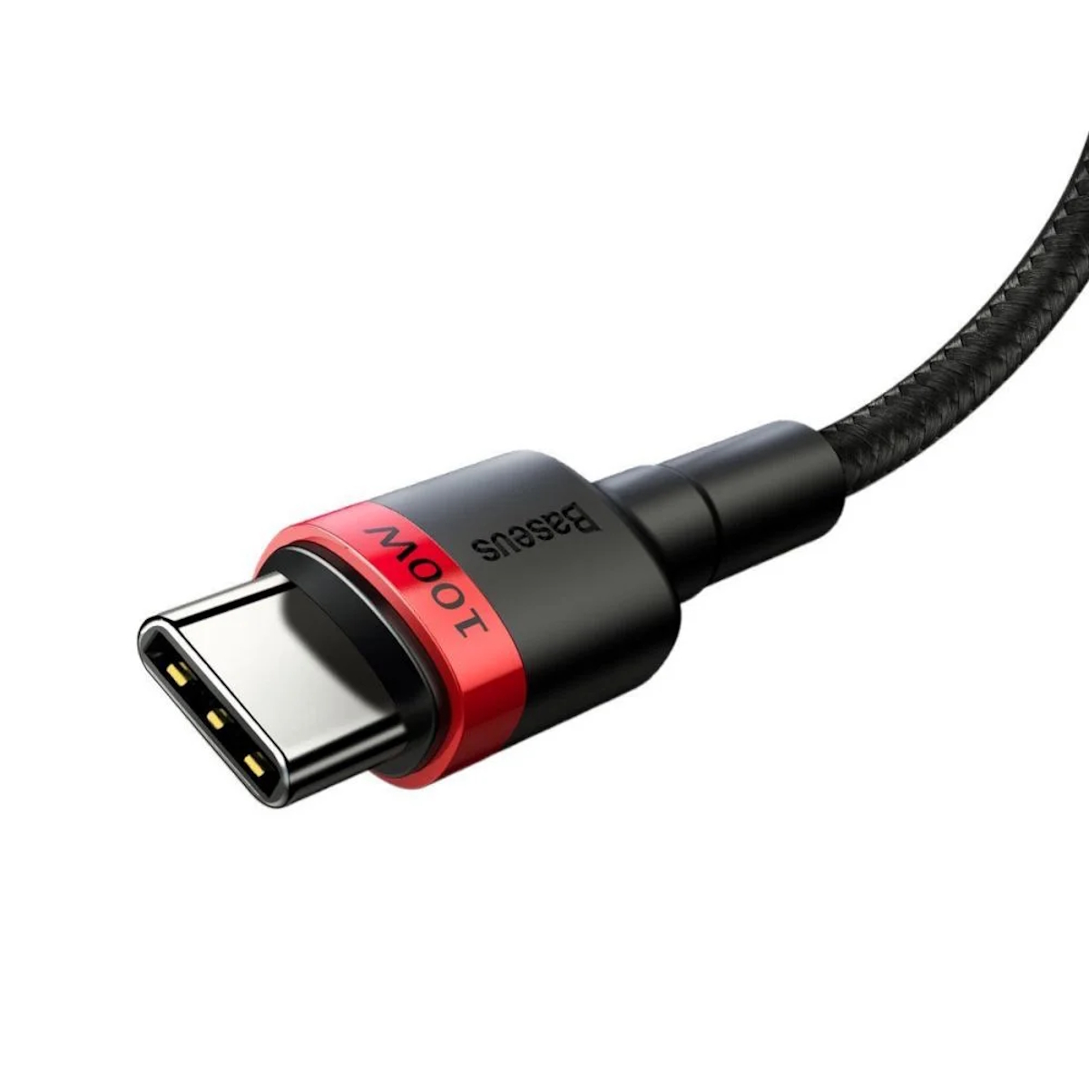 Cable USB C Carga Rapida 2m Mallado Negro/Rojo Baseus