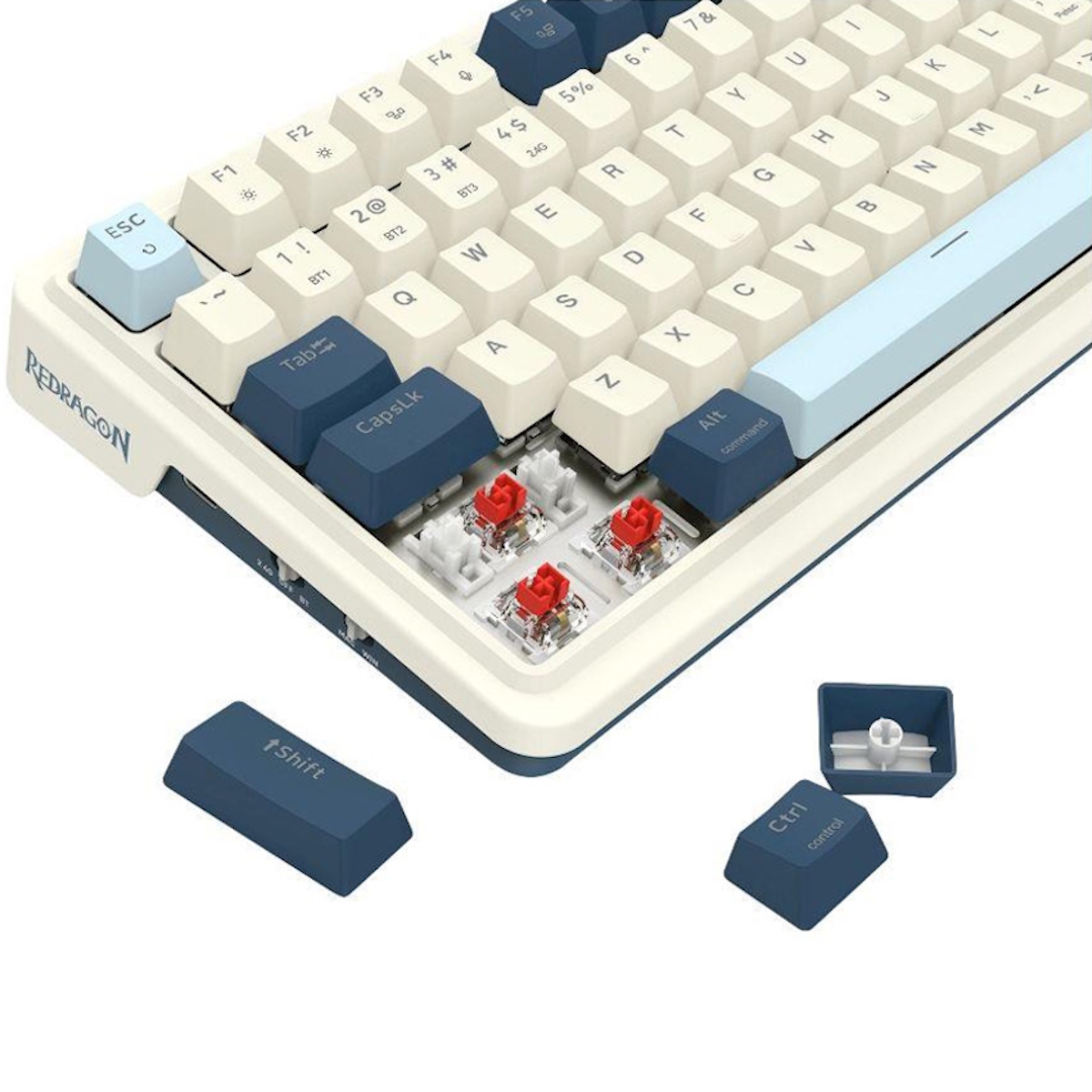 Teclado Mecanico Gamer Cable/Inalambrico RGB Eisa Pro Switch Rojo Redragon