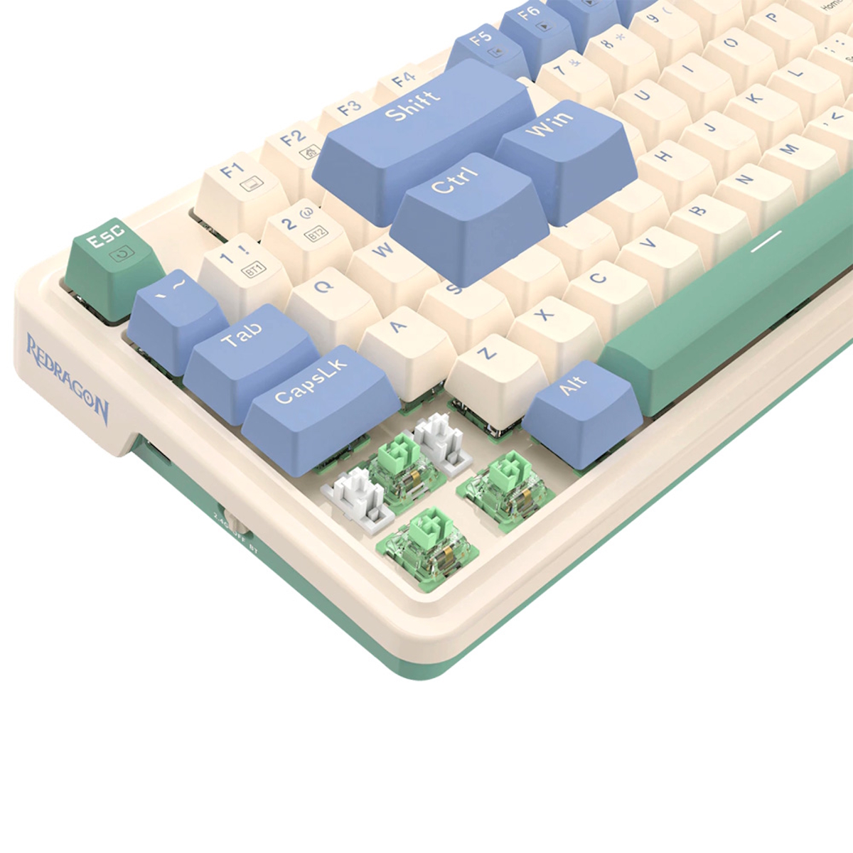 Teclado Mecanico Gamer Cable/Inalambrico RGB Ucal Pro Purpura/Verde Switch Rojo Redragon
