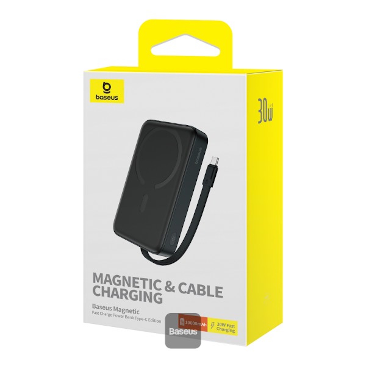 PowerBank 10000mAh Carga Inalambrica/Cable USB C Negro Baseus