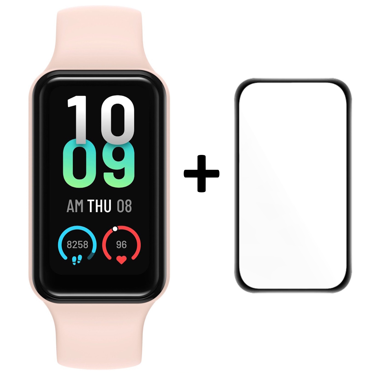 SmartWatch Band 7 Pink + Vidrio Templado Borde Negro Band 7