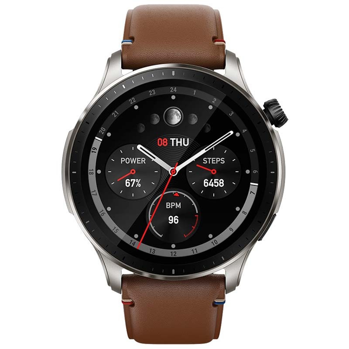 SmartWatch GTR 4 Vintage Brown + Vidrio Templado Borde Negro