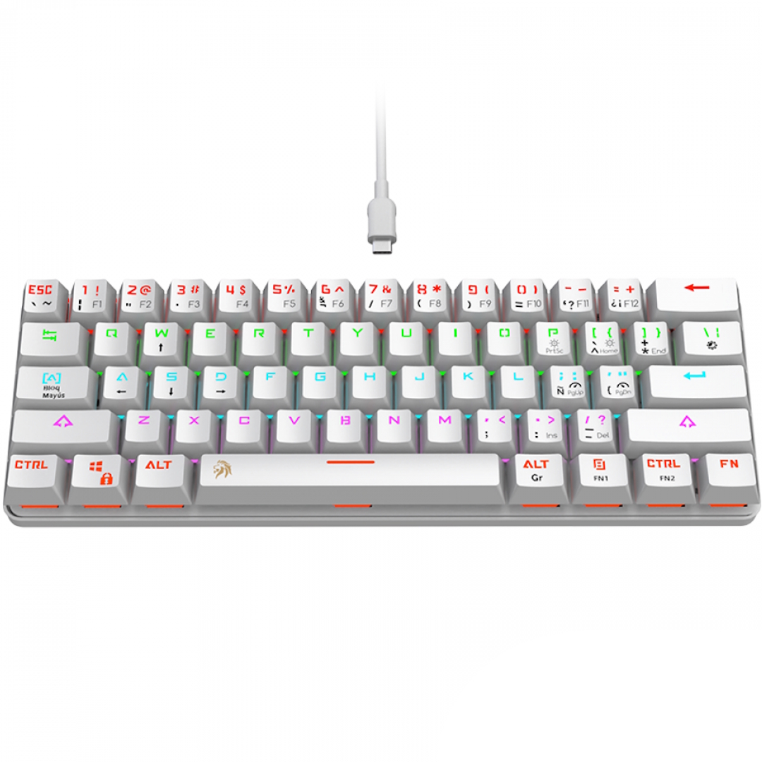 Teclado Mecanico Gamer NM-DOMINATE-W Blanco Retroiluminado Netmak