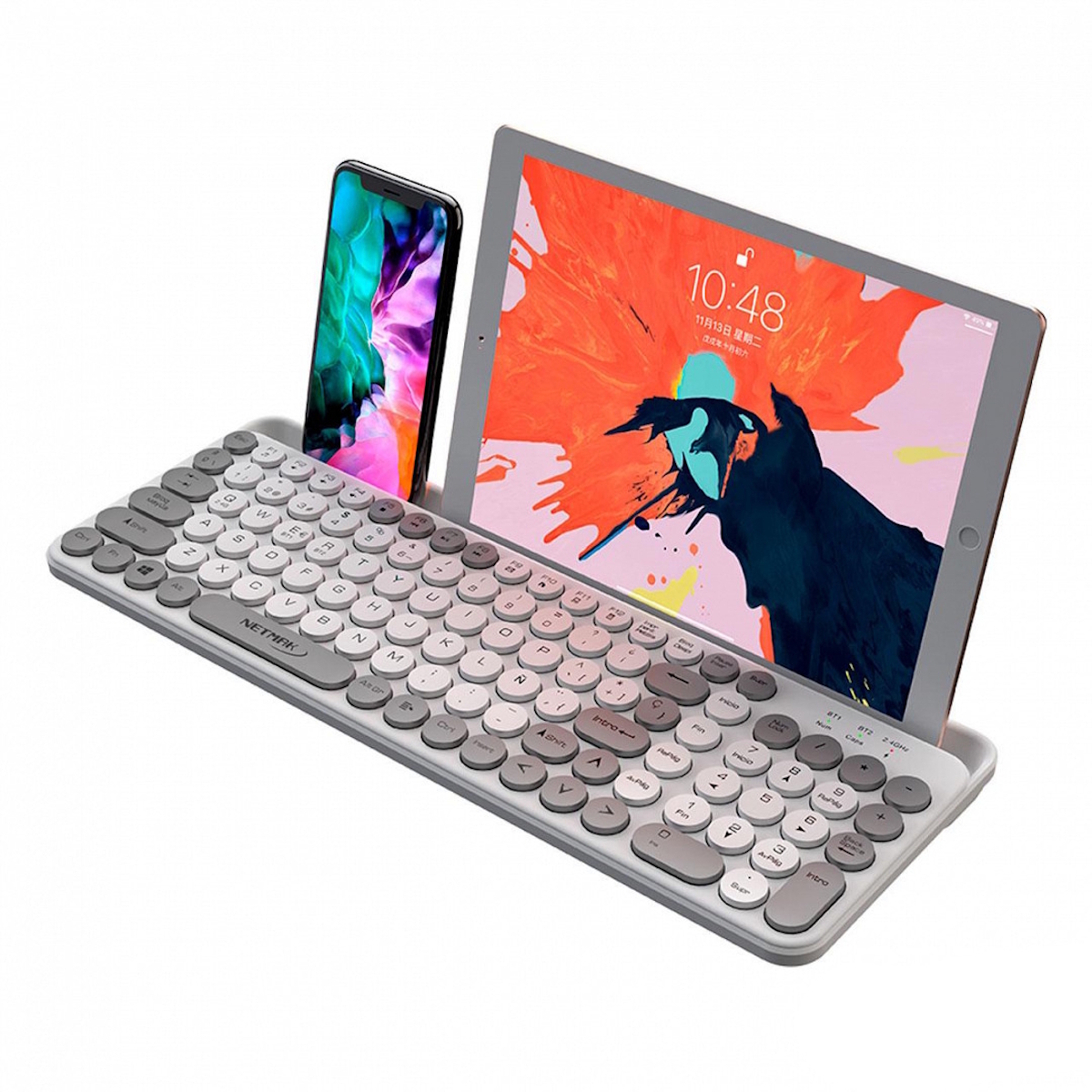 Teclado Bluetooth + Inalambrico Blanco KB380-W Netmak