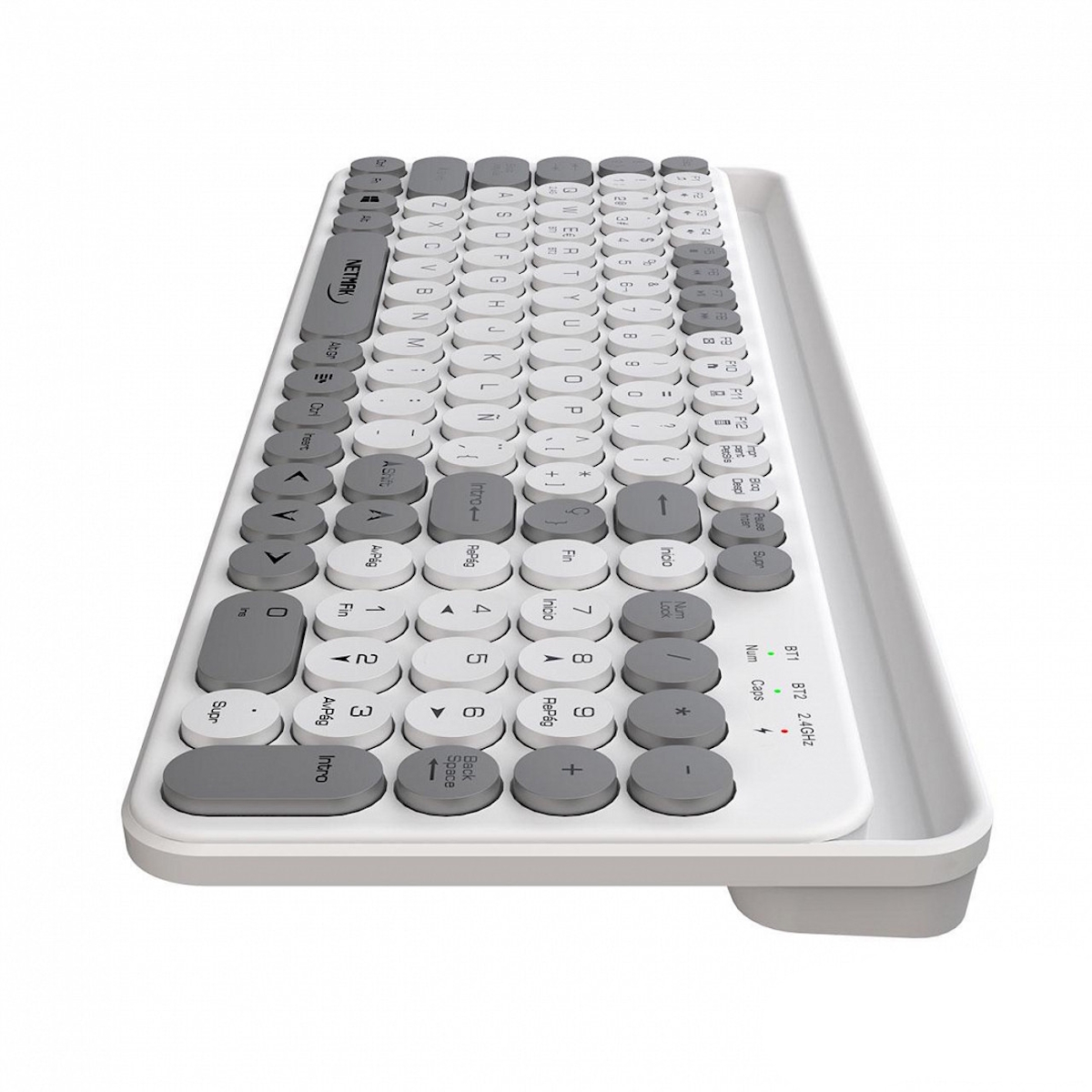 Teclado Bluetooth + Inalambrico Blanco KB380-W Netmak