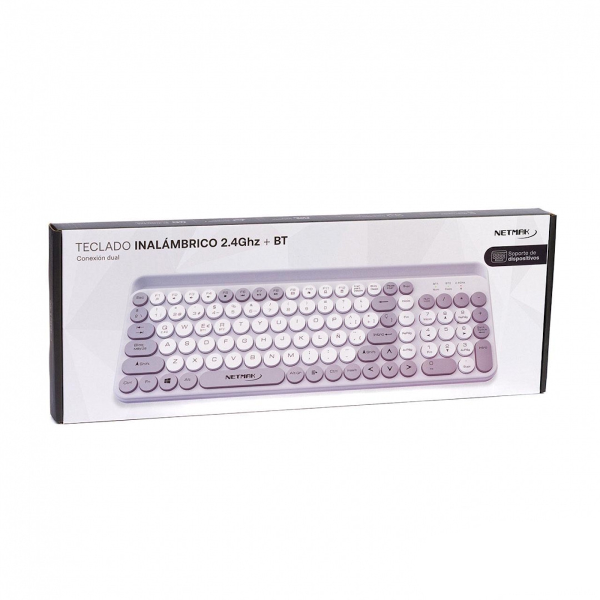 Teclado Bluetooth + Inalambrico Blanco KB380-W Netmak