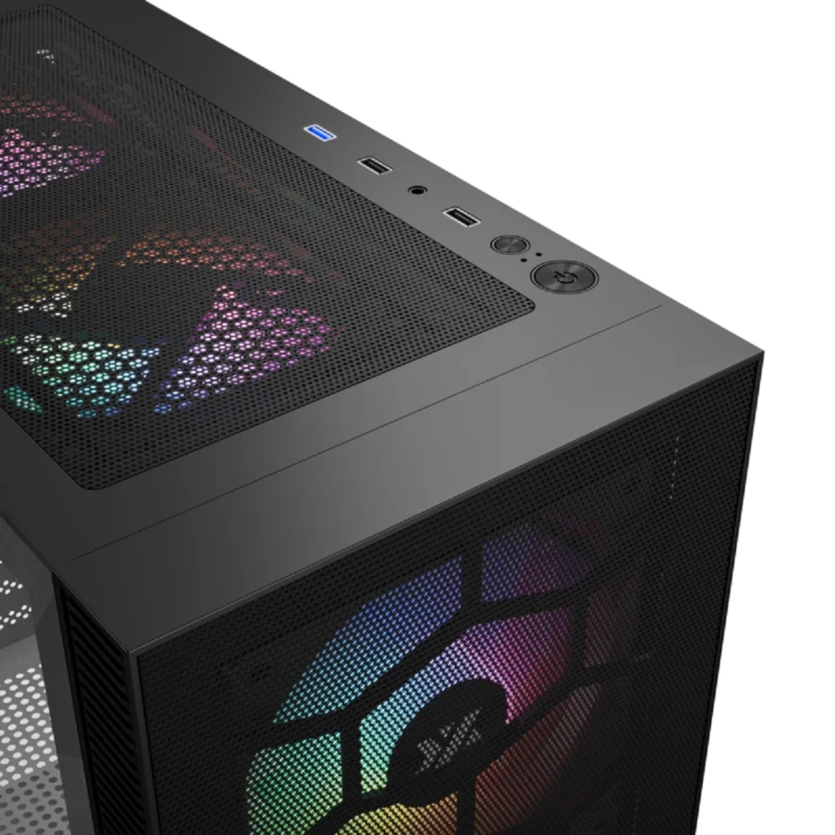 Gabinete Gamer Airone 200 Mesh ARGB Blanco/Negro Vidrio Templado XYZ