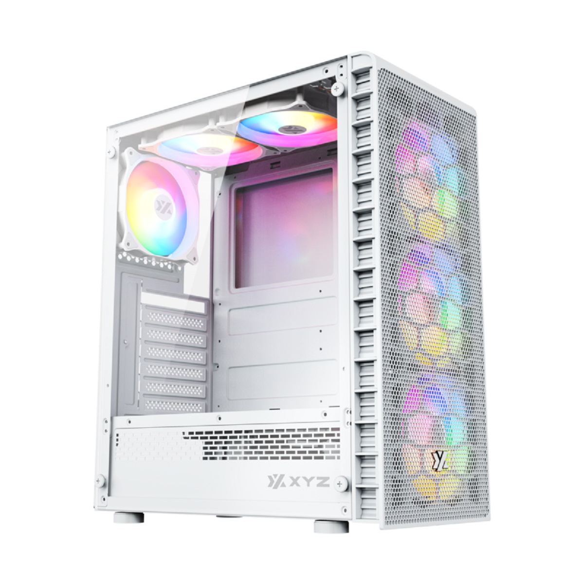 Gabinete Gamer Airone 300 Mesh ARGB Blanco Vidrio Templado XYZ