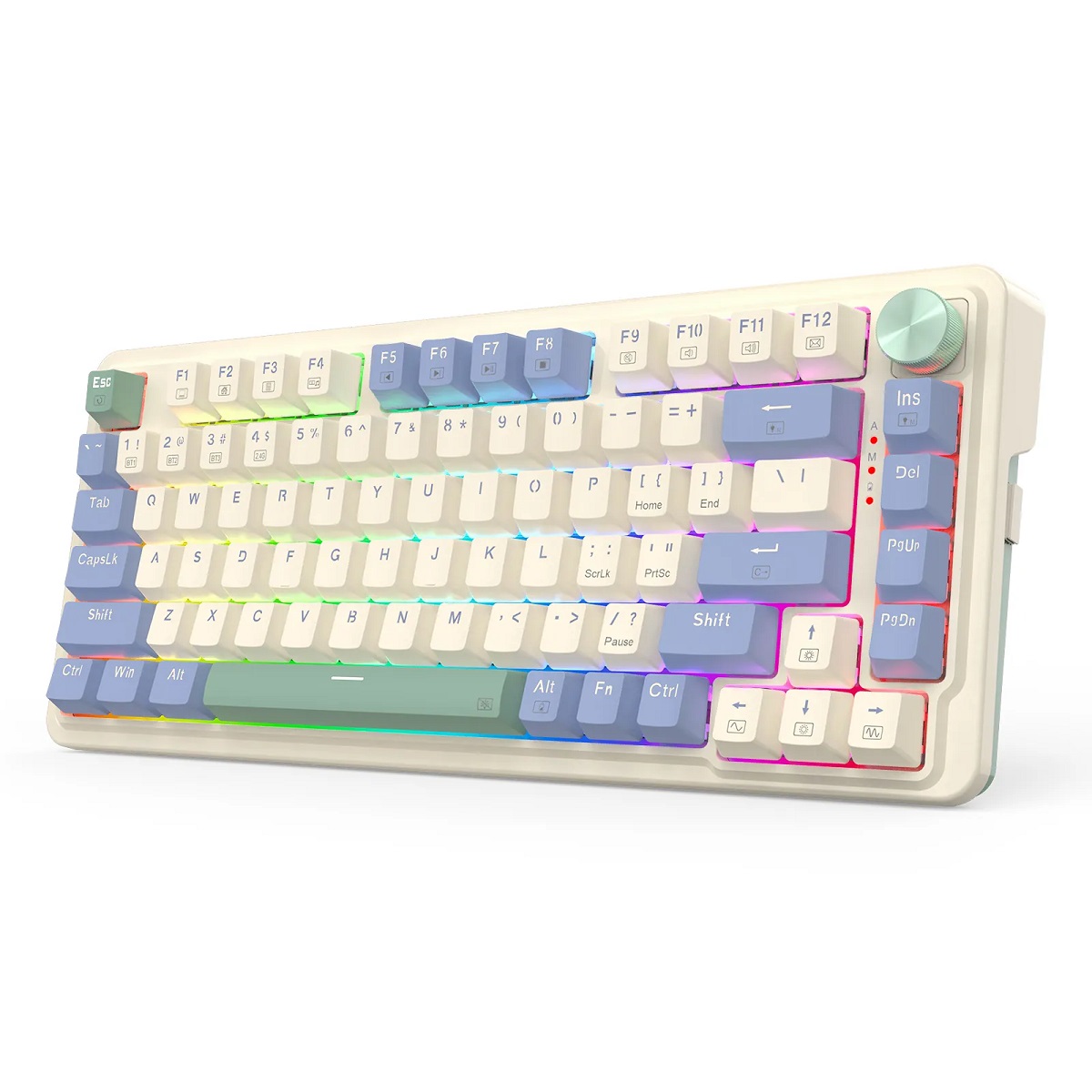 Teclado Mecanico Gamer Cable/Inalambrico RGB Ucal Pro Purpura/Verde Switch Rojo Español Redragon