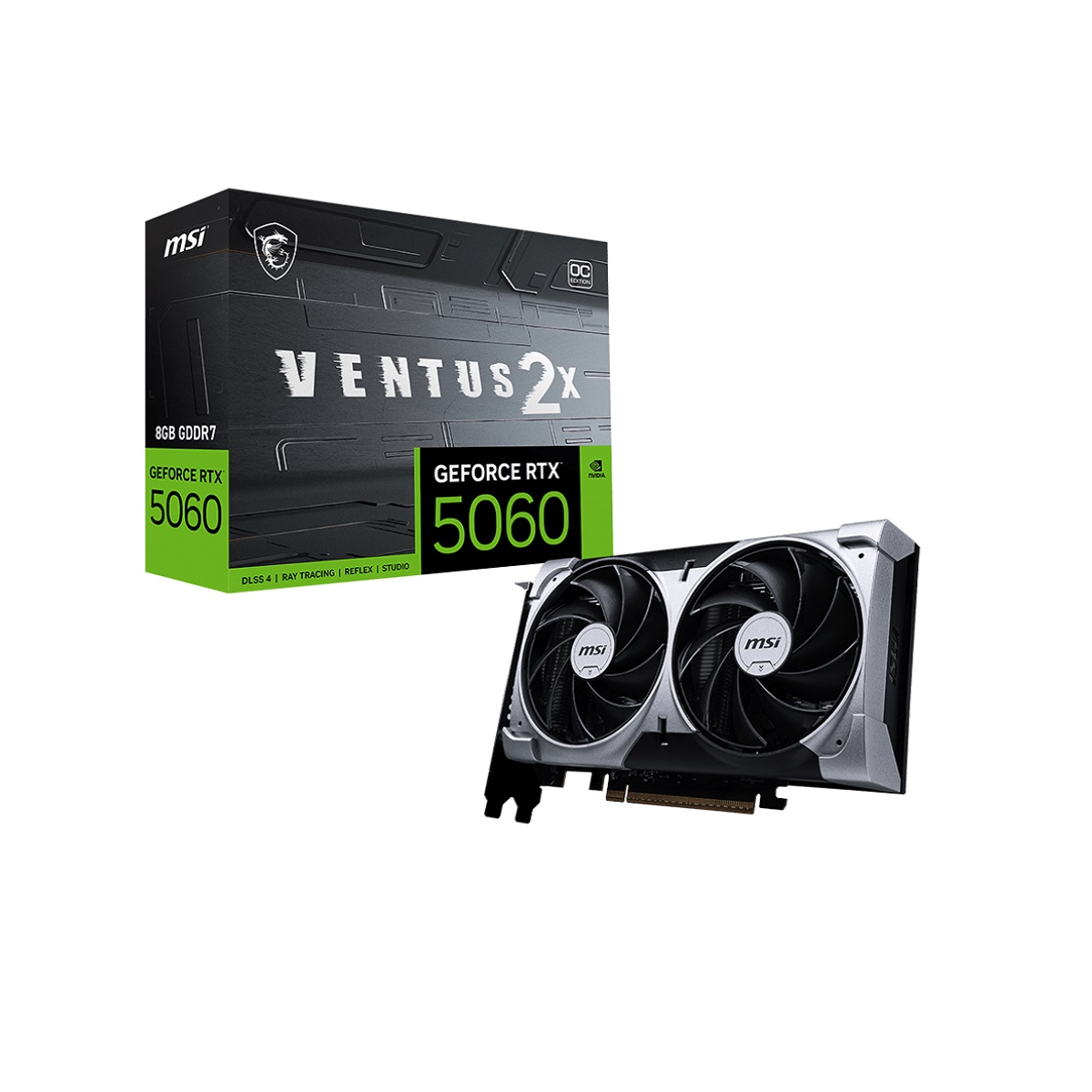 Placa De Video Rtx 5060 8GB DDR7 OC Ventus X2 MSI