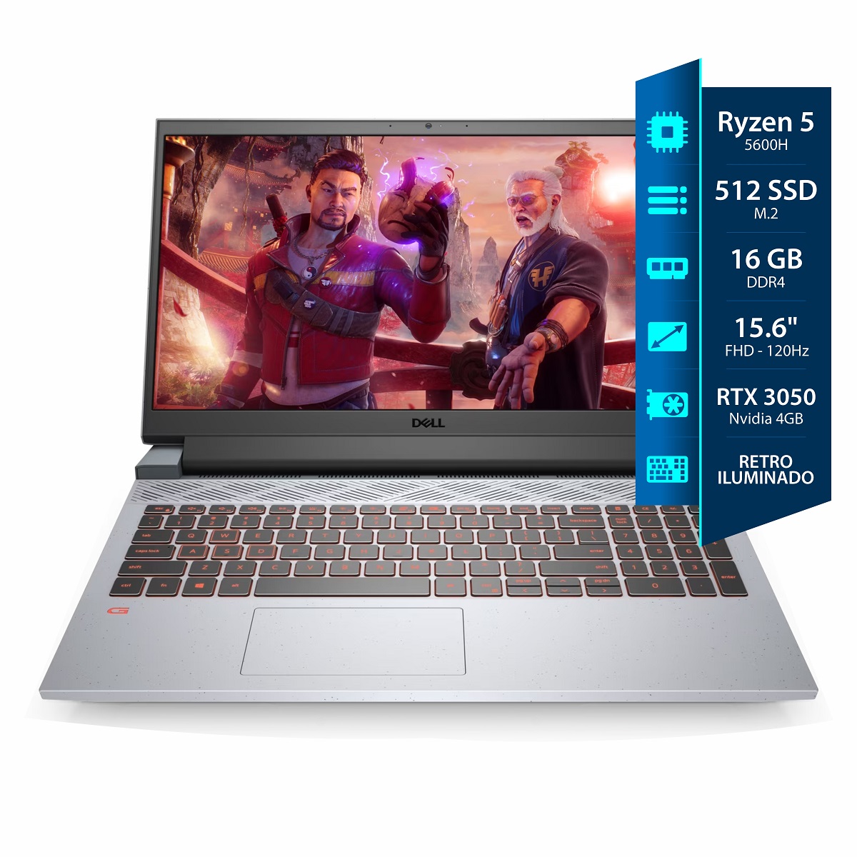 Notebook Dell G5 15 Gamer - Ryzen 5 5600H - 16GB - 512SSD - Nvidia Rtx 3050 - 15,6