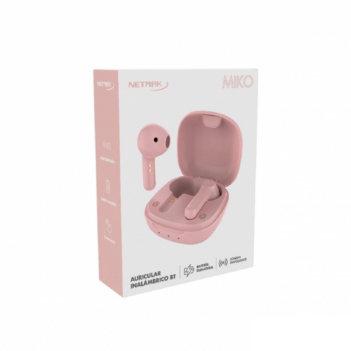 Auriculares Bluetooth In Ear NM-MIKO-P Rosa Netmak