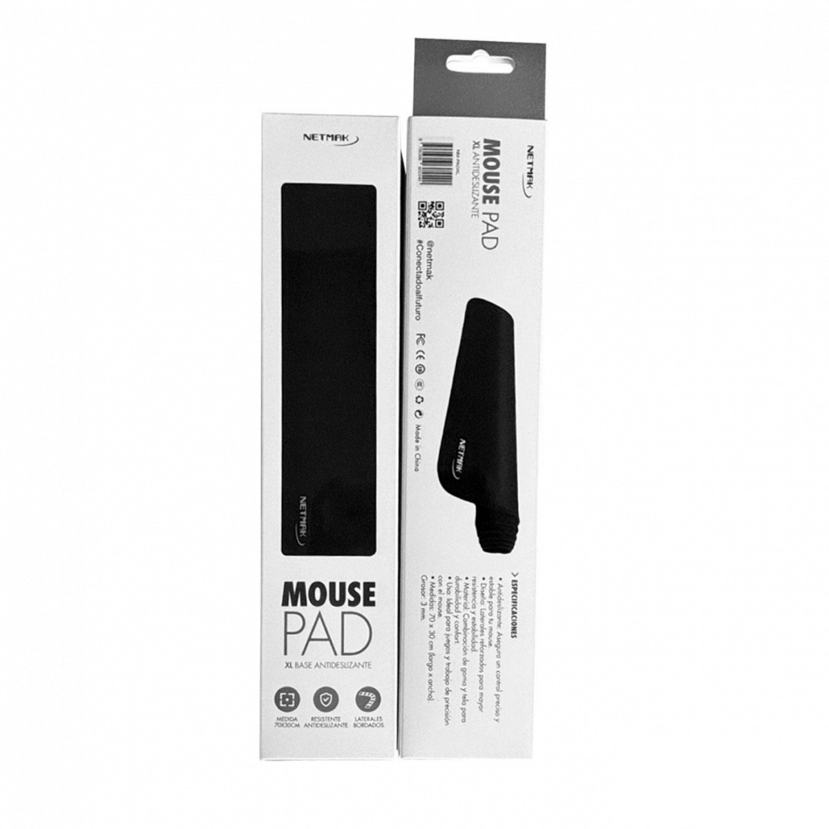 MousePad XL Liso C/Base Antideslizante Negro NM-PADXL Netmak