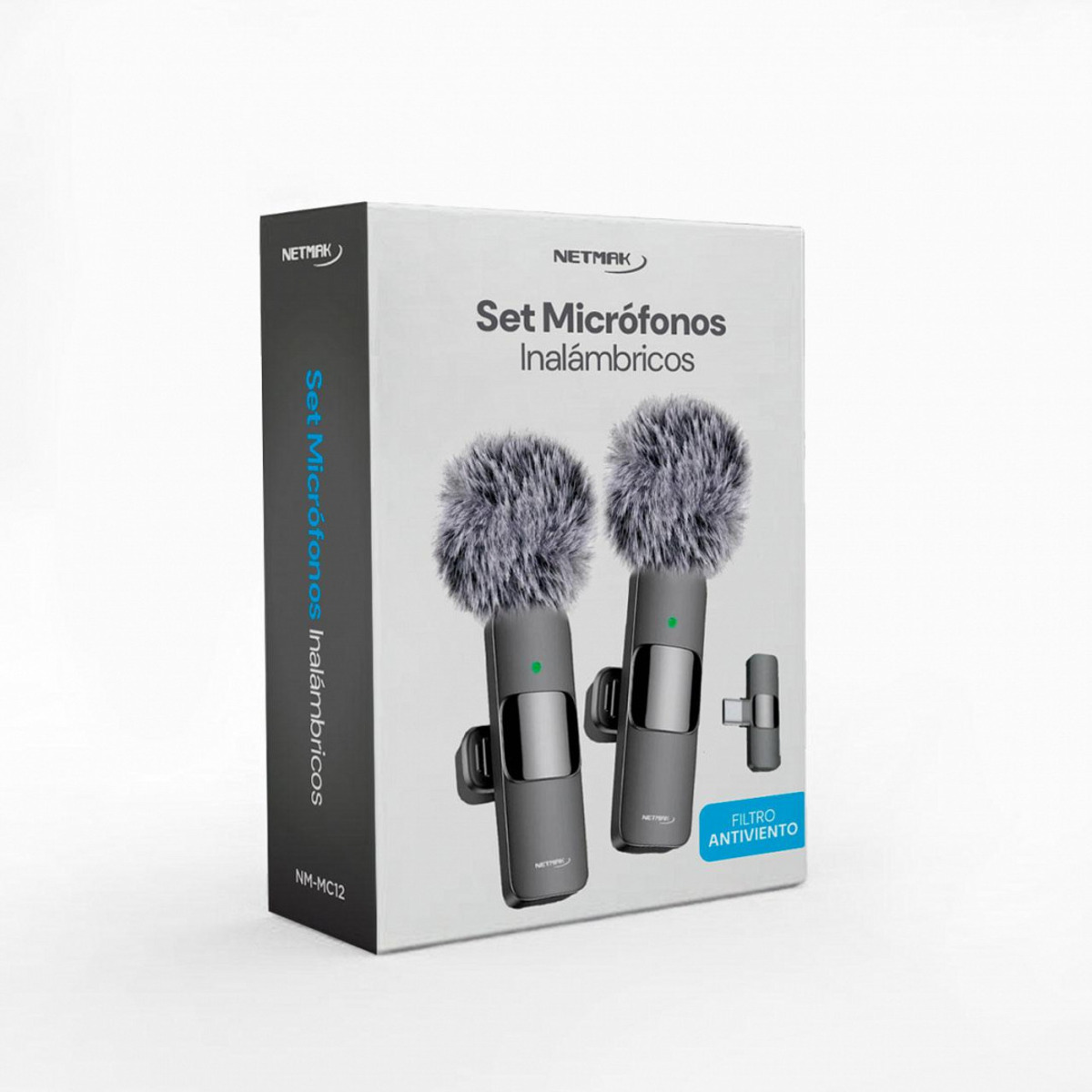 Microfono Corbatero Inalambrico USB C x2 NM-MC12 Netmak