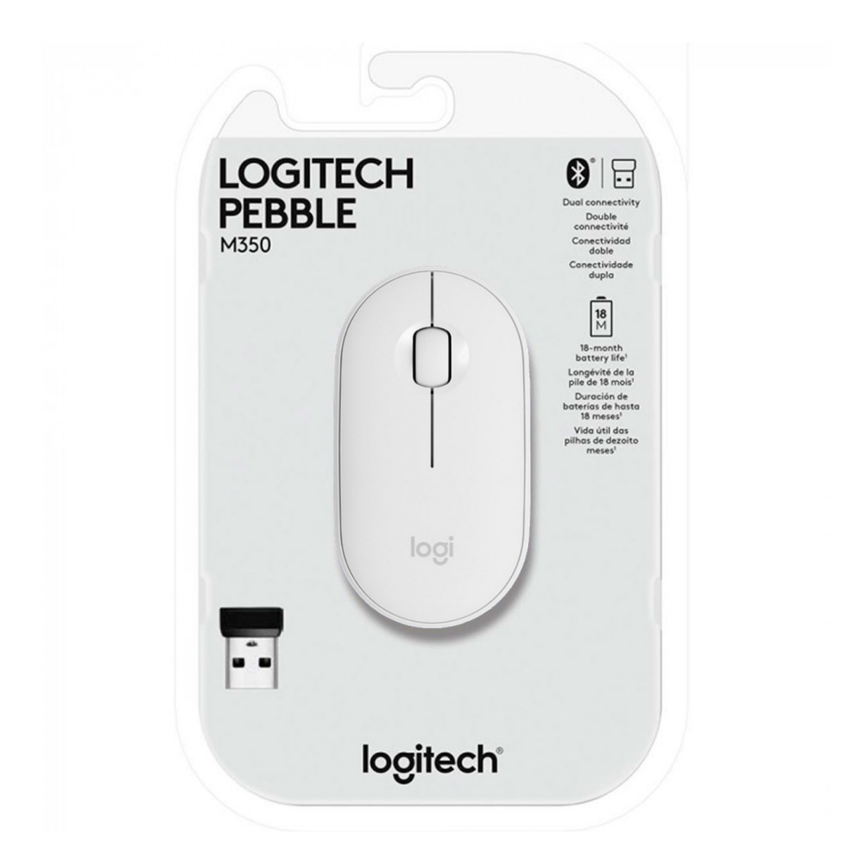 Mouse Inalambrico M350 1000 DPI Blanco Logitech
