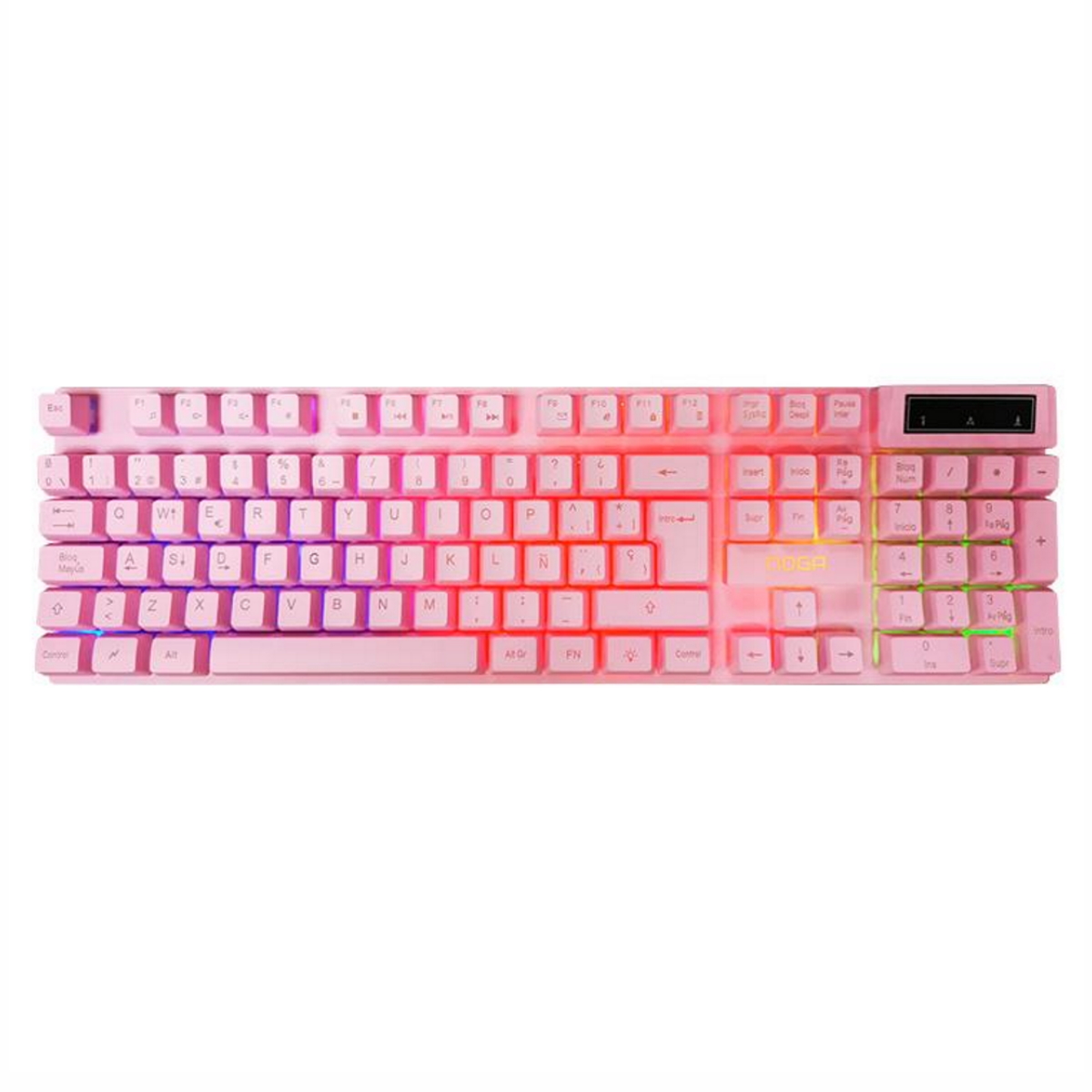 Kit Teclado Mouse MousePad Auriculares Gamer NKB-411 Rosa Noga