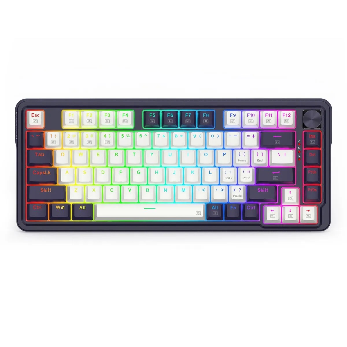 Teclado Mecanico Gamer Cable/Inalambrico RGB Ucal Pro Blanco/Negro Switch Rojo Español Redragon