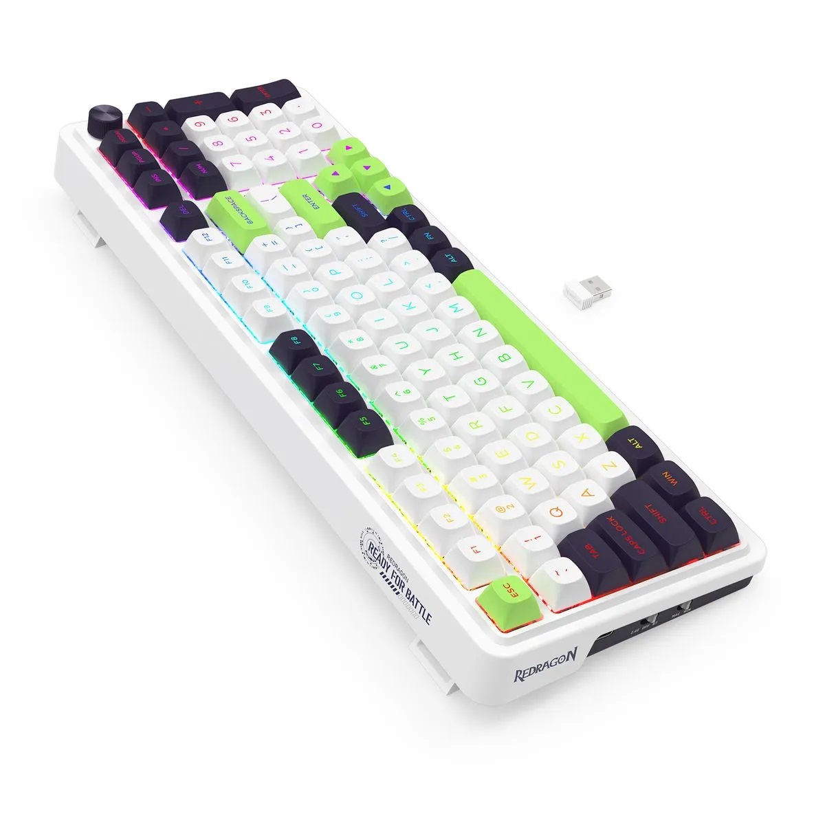 Teclado Mecanico Gamer Cable/Inalambrico RGB Eisa Max Switch Mint Mambo Redragon