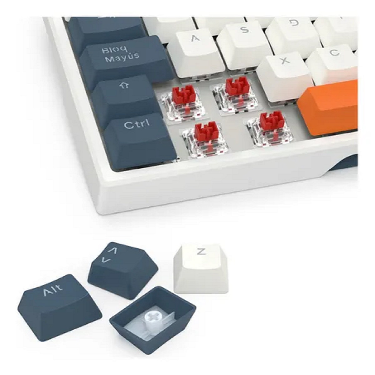 Teclado Mecanico Gamer RGB Trundle Blanco/Negro Switch Rojo Español Redragon