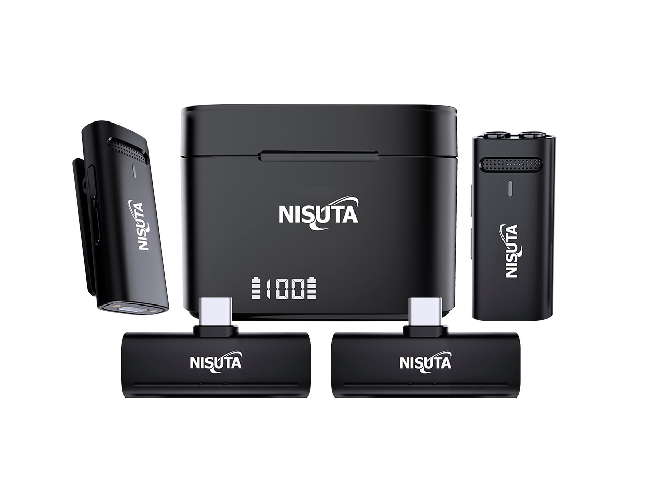 Microfono Corbatero Inalambrico x2 + 2 Receptores UBC C NSMICW4 Nisuta