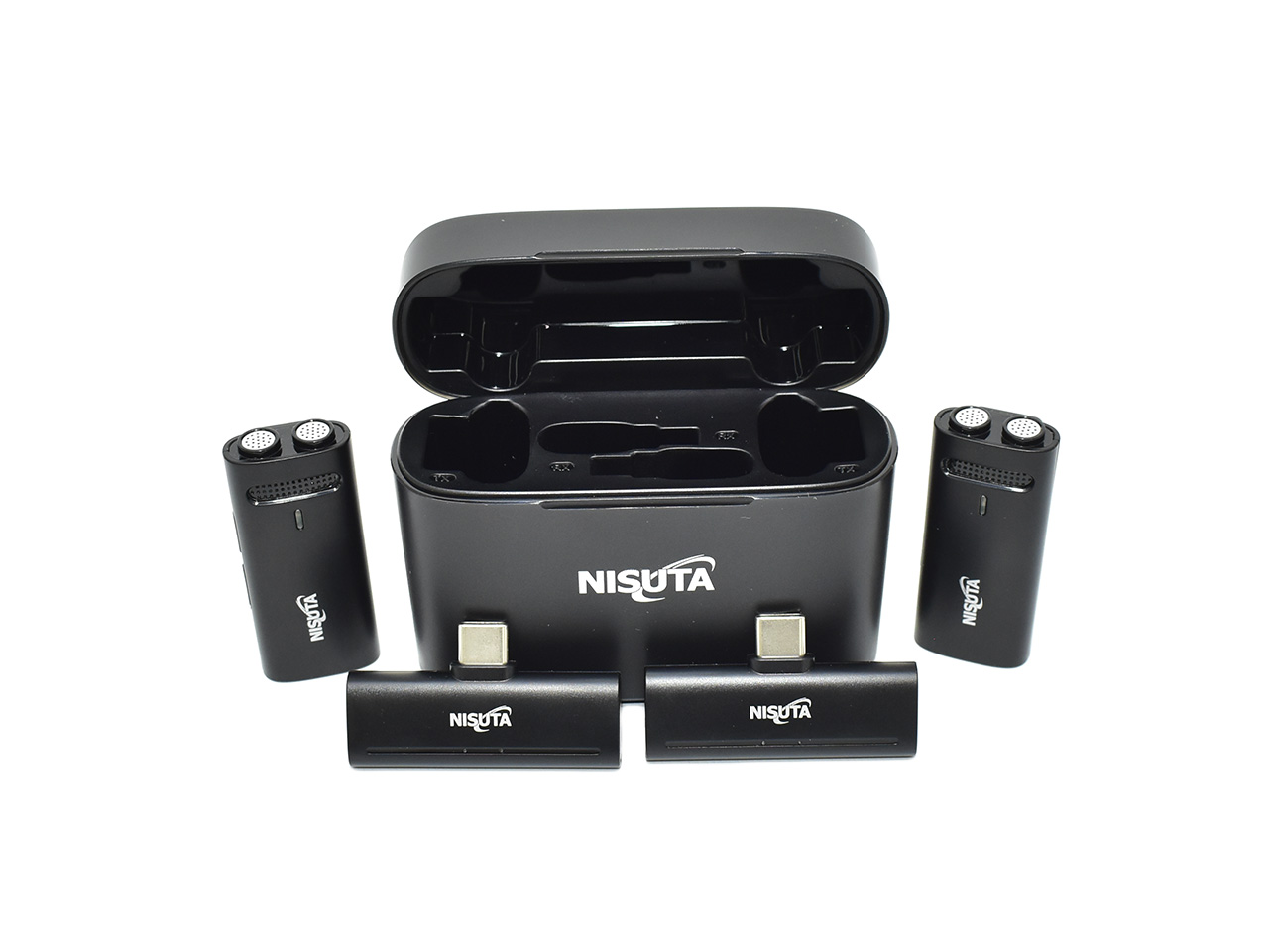 Microfono Corbatero Inalambrico x2 + 2 Receptores UBC C NSMICW4 Nisuta