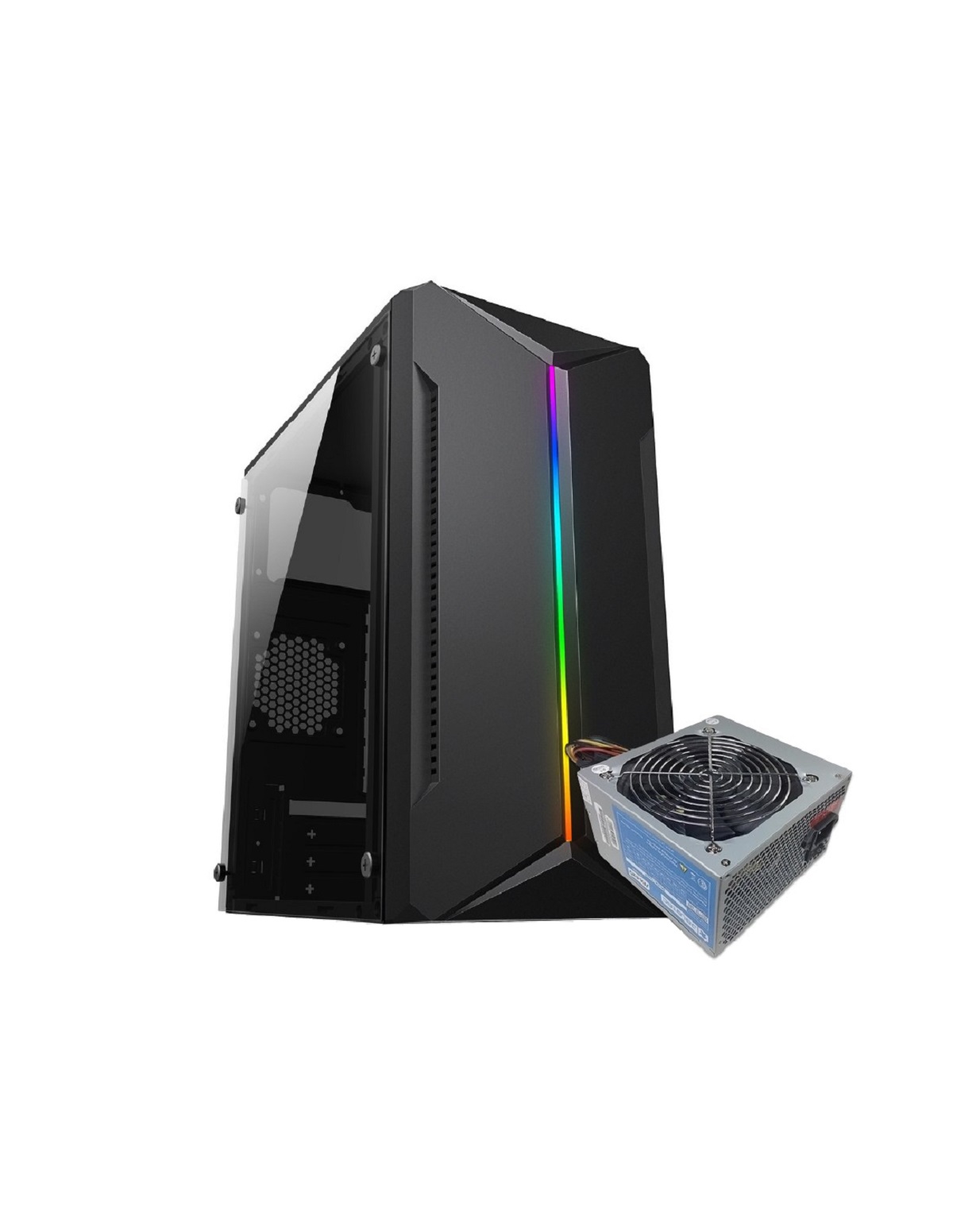 Computadora Gamer Ryzen 5 - 16GB - 512SSD - Gab.K80 - Monitor 27 165Hz Blanco Solarmax