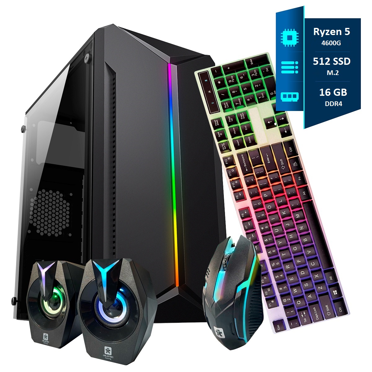 Pc Gamer Armada Ryzen 5 - 16Gb - SSD 512GB - Gab.K80 - Kit Gamer