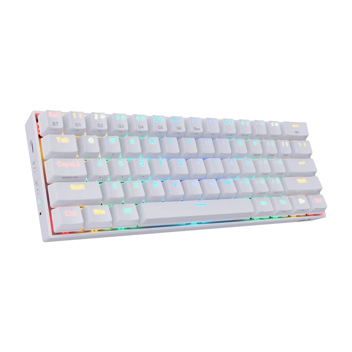 Kit Teclado Mecanico RGB Switch Rojo + Mouse Gamer S143W Blanco Redragon
