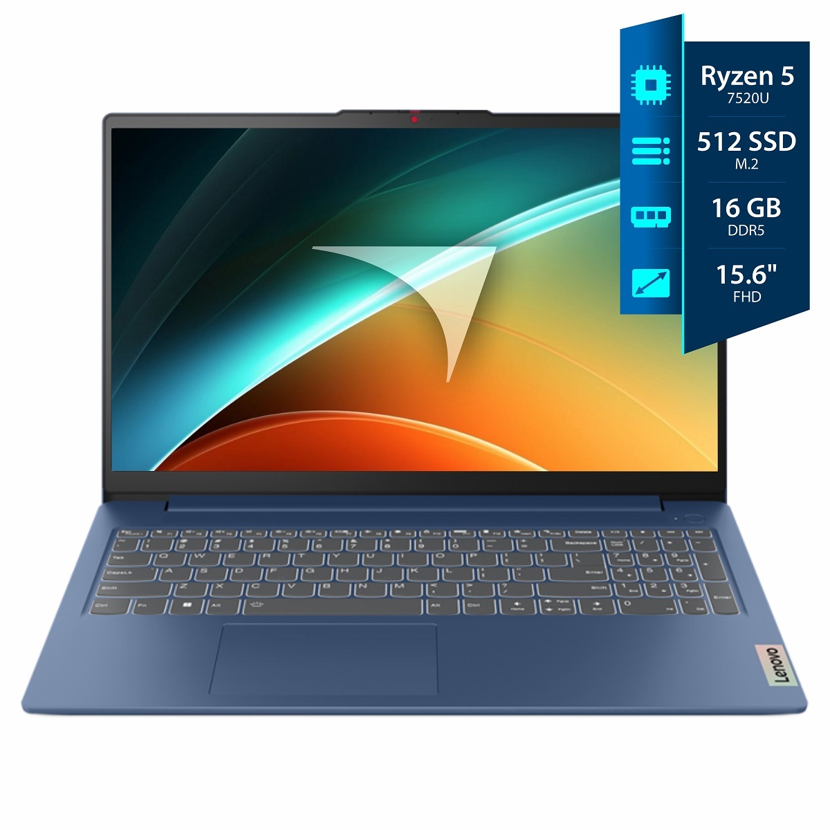 Notebook Lenovo IdeaPad Slim 3 - Ryzen 5 7520U - 16GB - 512SSD - 15,6