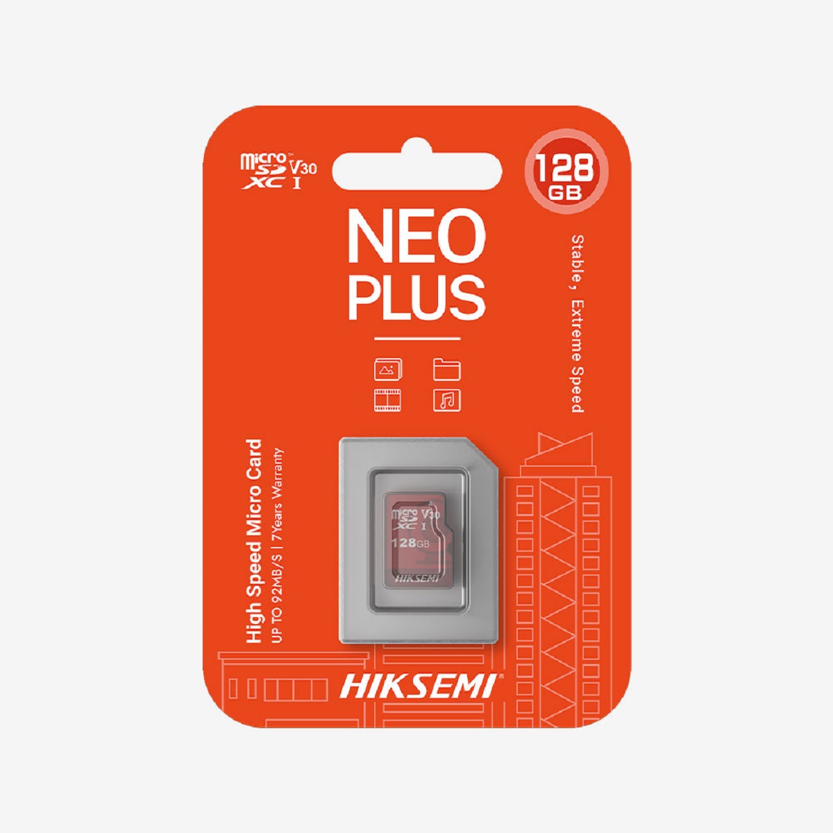 Memoria MicroSD 128GB P/Camaras Videovigilancia Neo Plus Hiksemi
