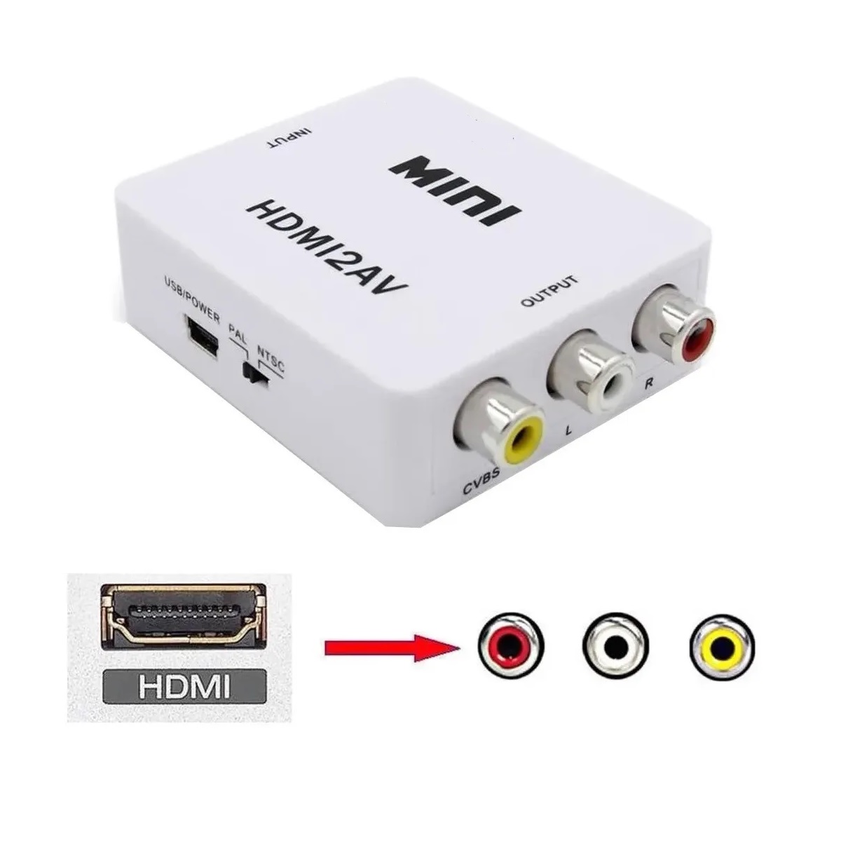 Conversor HDMI a RCA Caja (No Bidireccional) GM-3470