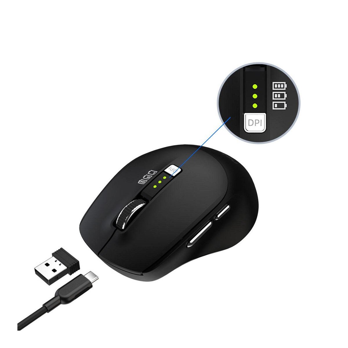 Mouse Inalambrico/Bluetooth Recargable Negro NM-M679 Netmak