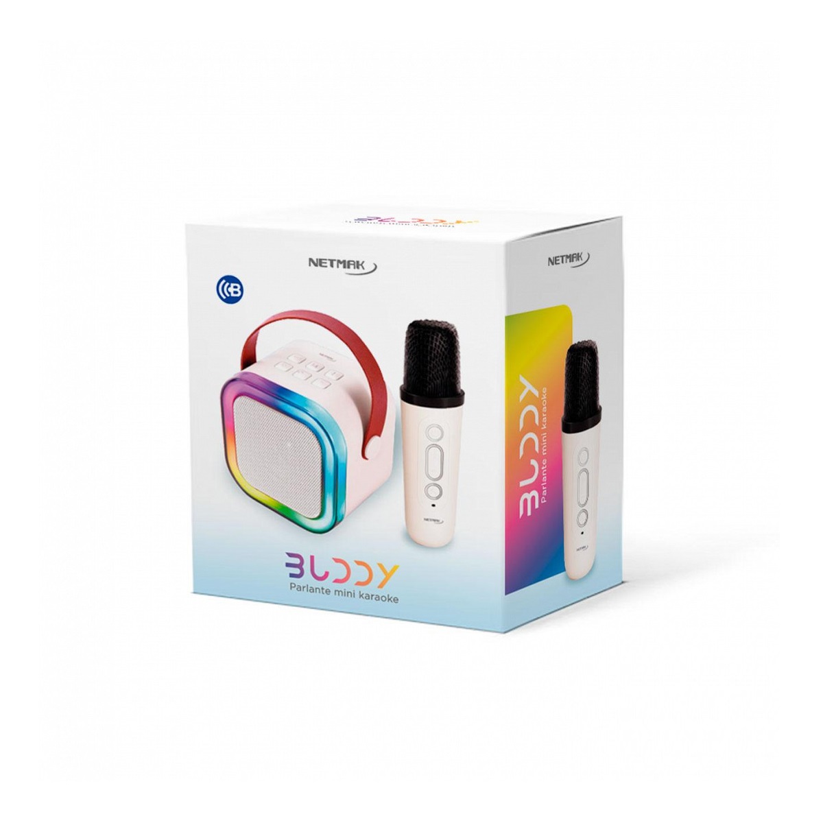 Parlante Mini Karaoke Bluetooth Con 2 Microfonos NM-BUDDY Netmak