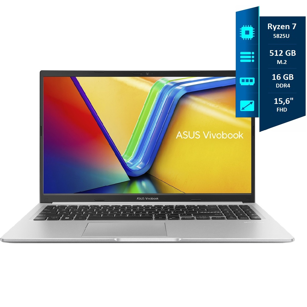 Notebook Asus VivoBook Ryzen 7 5825U - 16GB - SSD 512GB - 15.6” FHD